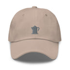 Old School Coffee Pot Embroidered Unisex Dad Hat, Handmade, Adjustable Baseball Cap Gift