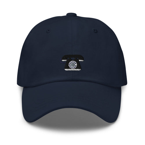 Candlestick Telephone Embroidered Unisex Dad Hat, Handmade, Adjustable Baseball Cap Gift