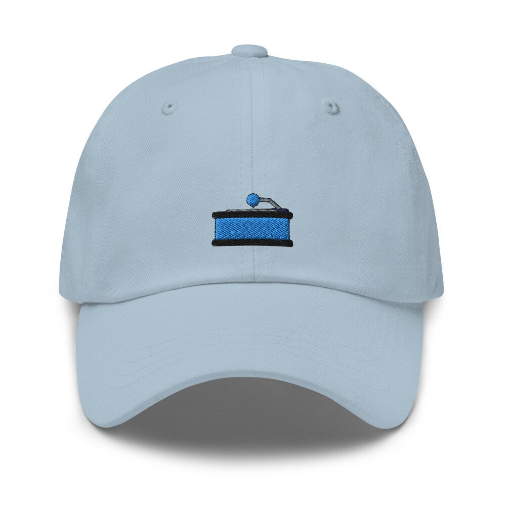 Record Player Embroidered Unisex Dad Hat, Handmade, Adjustable Baseball Cap Gift