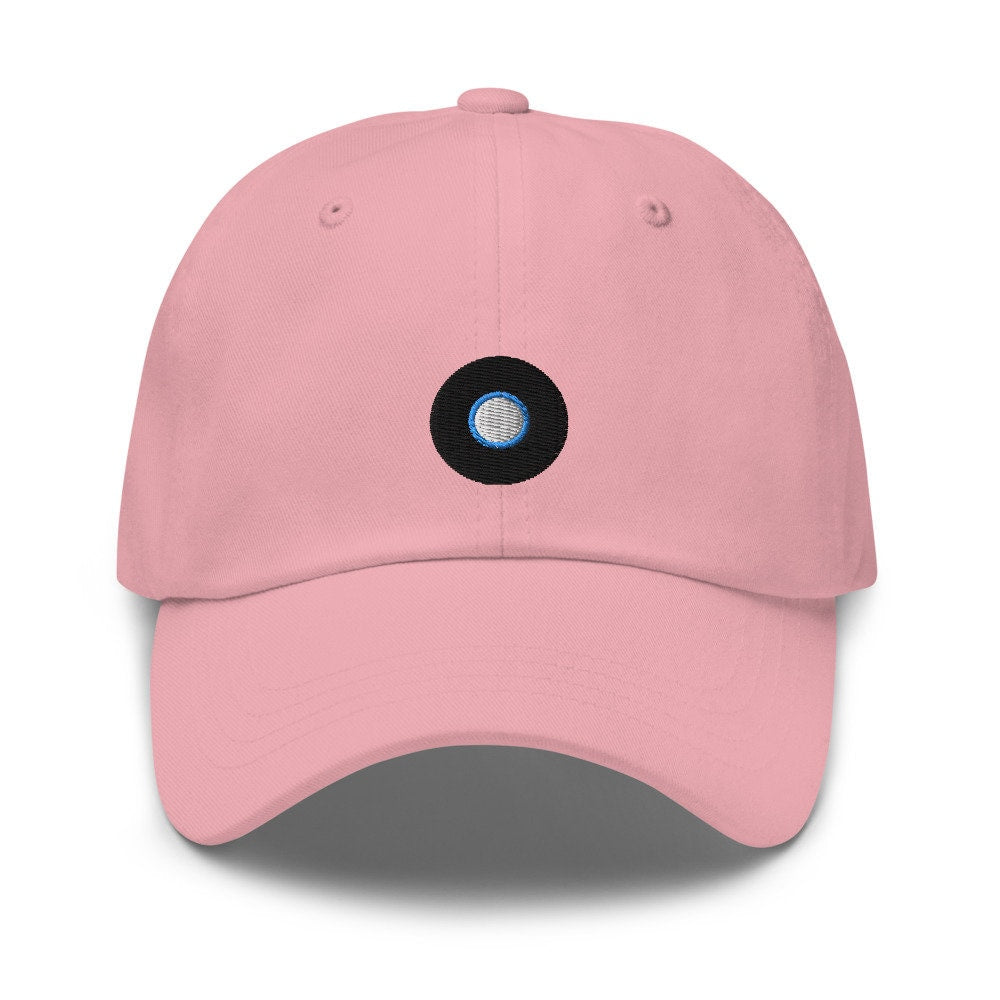 Vinyl Record Embroidered Unisex Dad Hat, Handmade, Adjustable Baseball Cap Gift