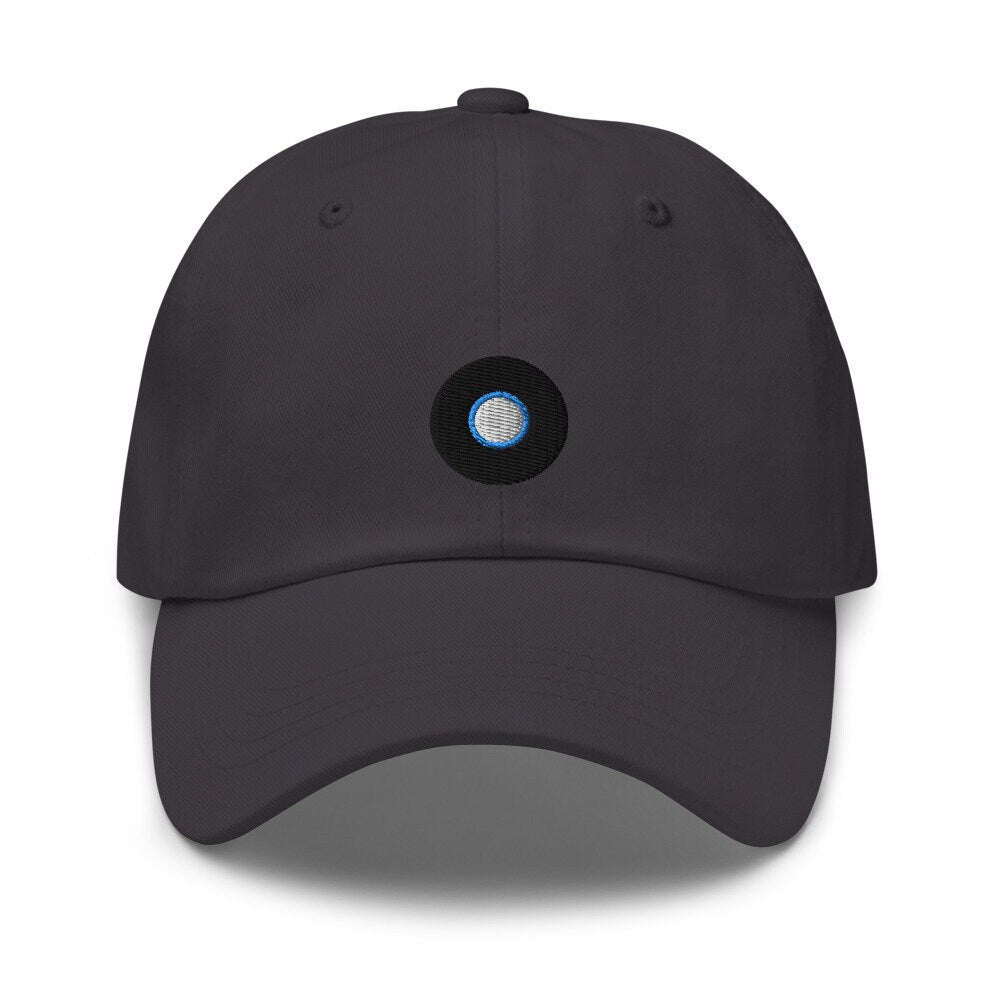 Vinyl Record Embroidered Unisex Dad Hat, Handmade, Adjustable Baseball Cap Gift