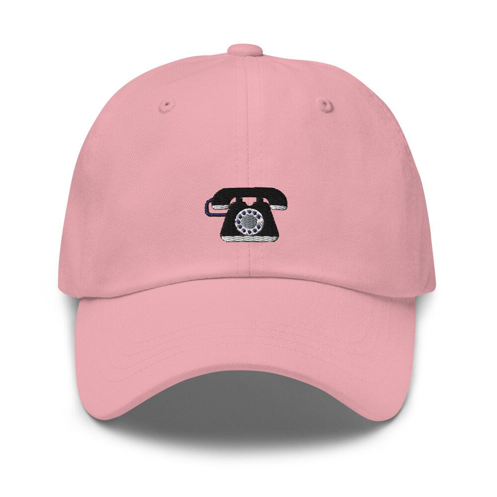 Candlestick Telephone Embroidered Unisex Dad Hat, Handmade, Adjustable Baseball Cap Gift