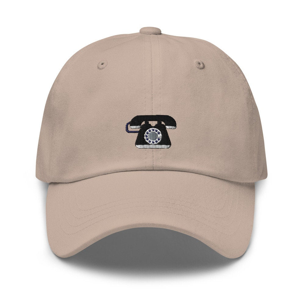 Candlestick Telephone Embroidered Unisex Dad Hat, Handmade, Adjustable Baseball Cap Gift