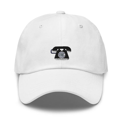 Candlestick Telephone Embroidered Unisex Dad Hat, Handmade, Adjustable Baseball Cap Gift