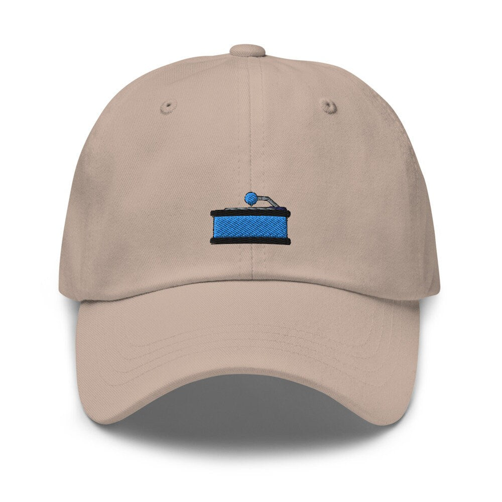 Record Player Embroidered Unisex Dad Hat, Handmade, Adjustable Baseball Cap Gift