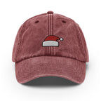 Embroidered Santa Hat Dad Cap: Vintage Faded Baseball Cap