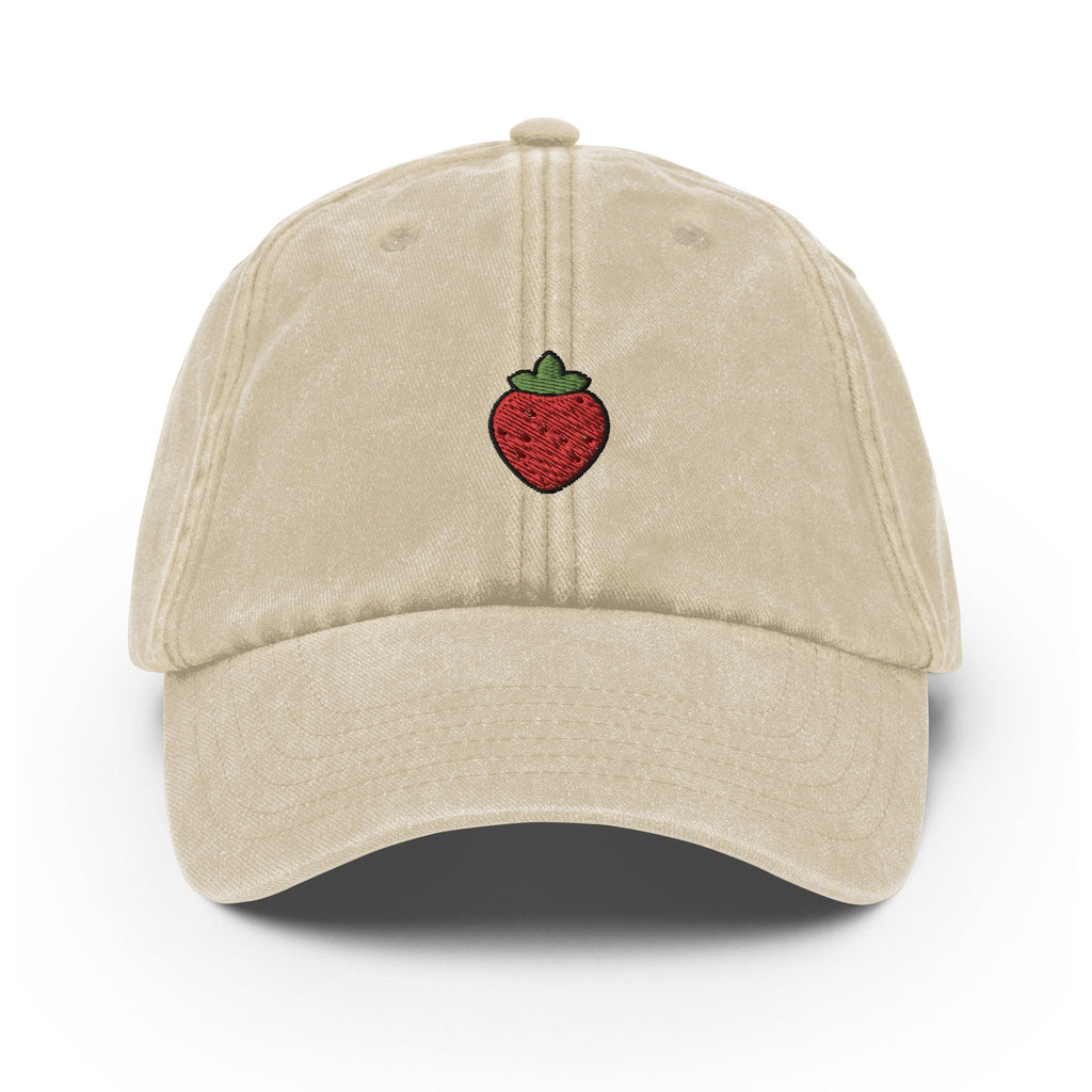 Strawberry Vintage Hat, Aged Dad Cap, Faded Baseball Cap Gift - Multiple Colors