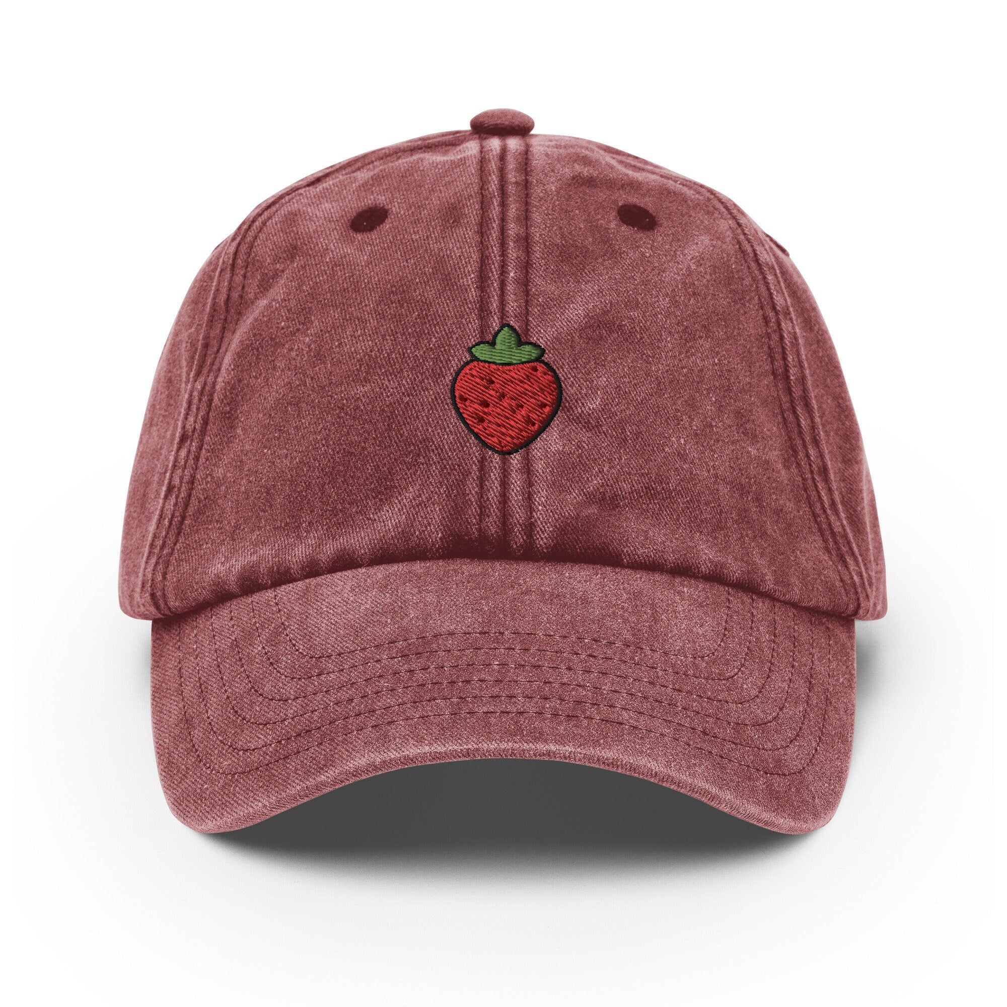 Strawberry Vintage Hat, Aged Dad Cap, Faded Baseball Cap Gift - Multiple Colors