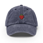 Strawberry Vintage Hat, Aged Dad Cap, Faded Baseball Cap Gift - Multiple Colors
