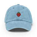 Strawberry Vintage Hat, Aged Dad Cap, Faded Baseball Cap Gift - Multiple Colors
