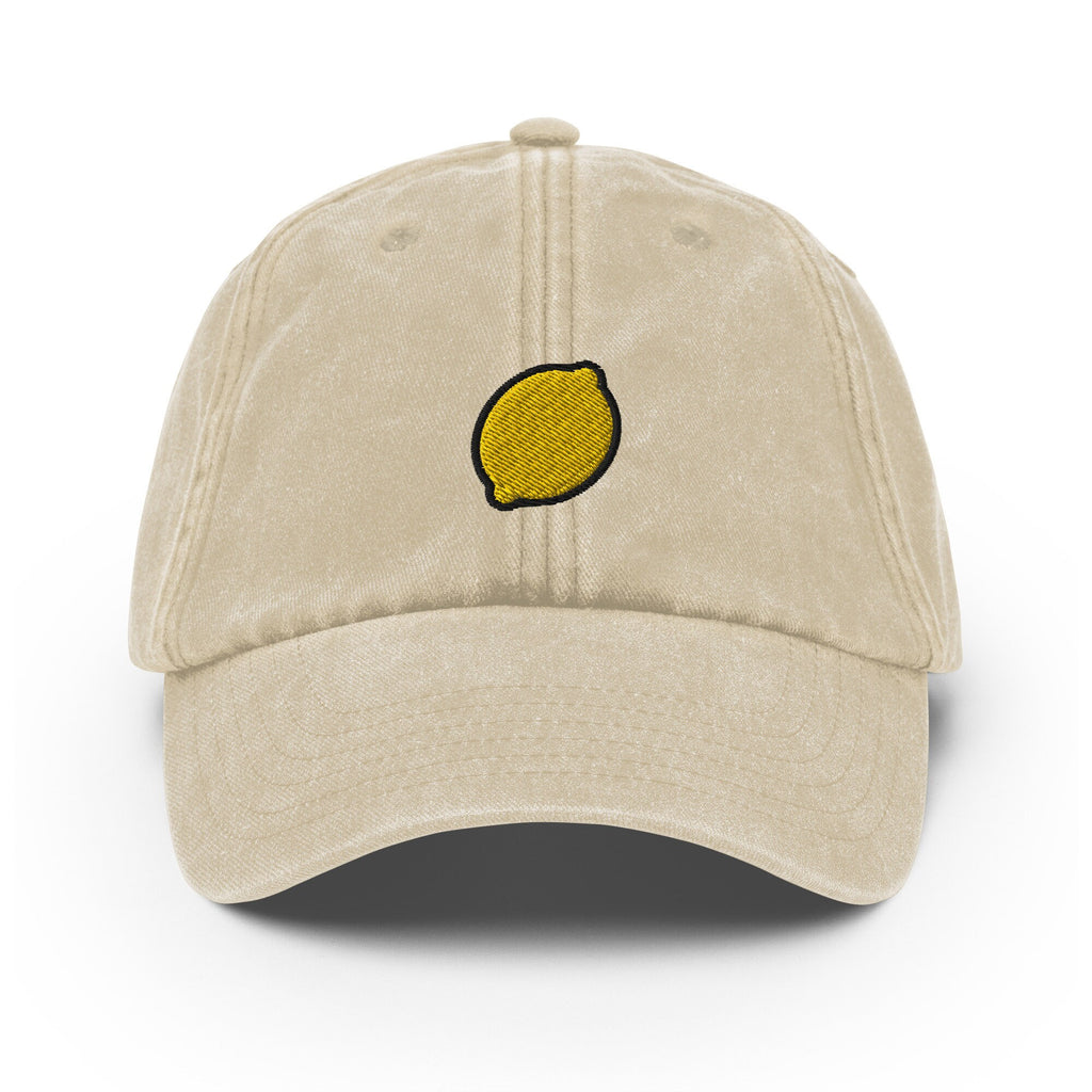 Lemon Vintage Hat, Aged Dad Cap, Faded Baseball Cap Gift - Multiple Colors