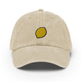 Lemon Vintage Hat, Aged Dad Cap, Faded Baseball Cap Gift - Multiple Colors