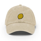 Lemon Vintage Hat, Aged Dad Cap, Faded Baseball Cap Gift - Multiple Colors