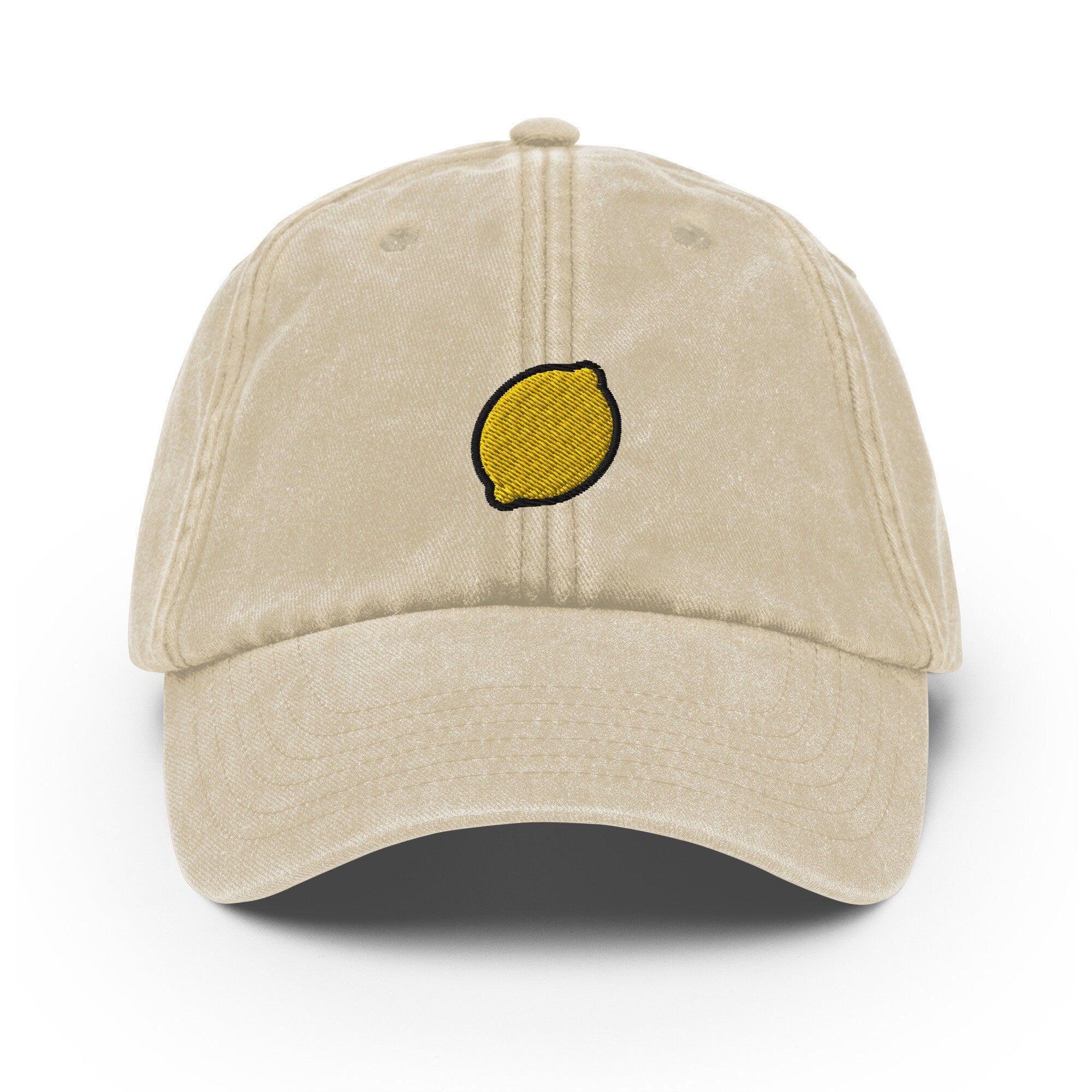 Lemon Vintage Hat, Aged Dad Cap, Faded Baseball Cap Gift - Multiple Colors