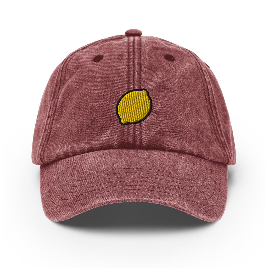 Lemon Vintage Hat, Aged Dad Cap, Faded Baseball Cap Gift - Multiple Colors