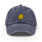 Lemon Vintage Hat, Aged Dad Cap, Faded Baseball Cap Gift - Multiple Colors