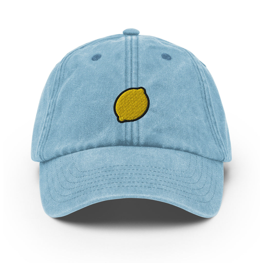 Lemon Vintage Hat, Aged Dad Cap, Faded Baseball Cap Gift - Multiple Colors