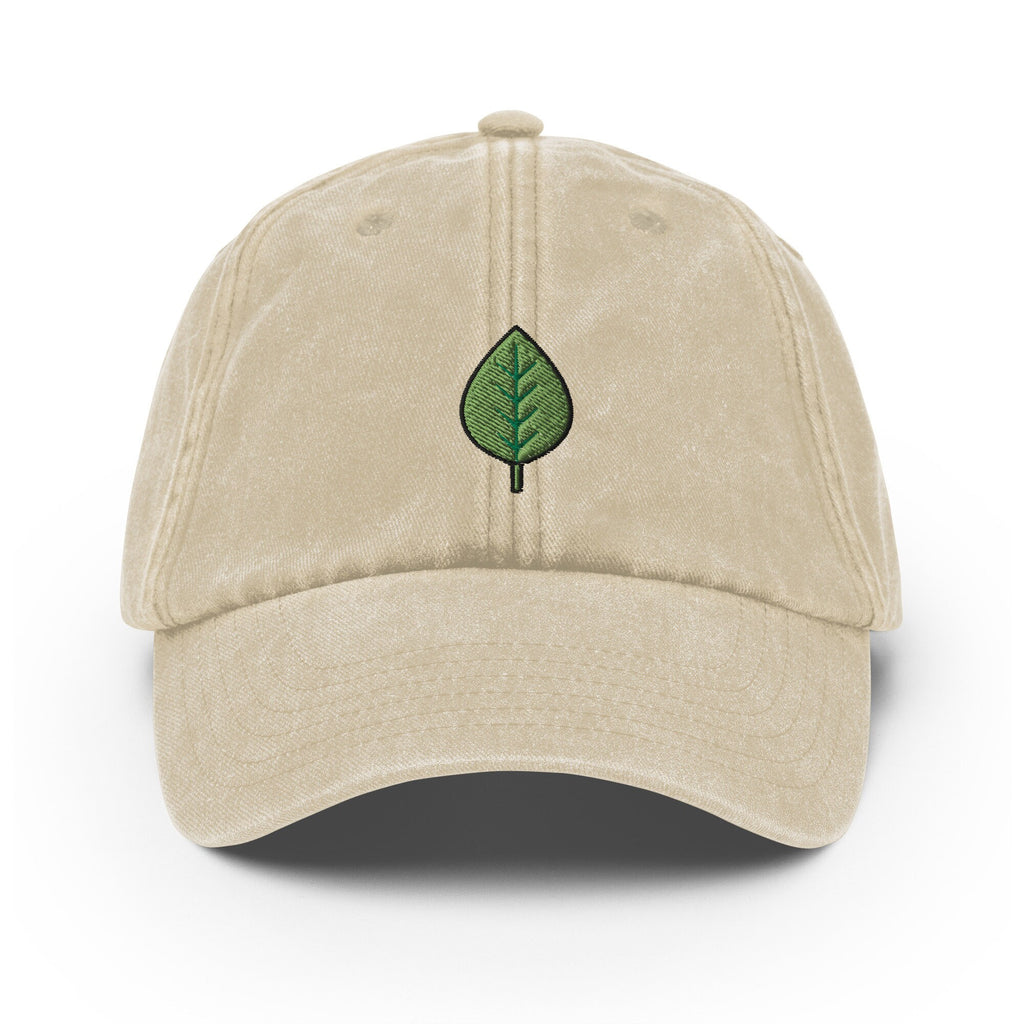 Leaf Vintage Hat, Aged Dad Cap, Faded Baseball Cap Gift - Multiple Colors