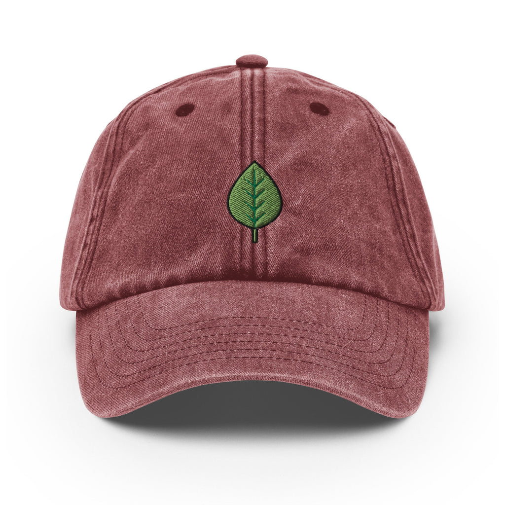 Leaf Vintage Hat, Aged Dad Cap, Faded Baseball Cap Gift - Multiple Colors
