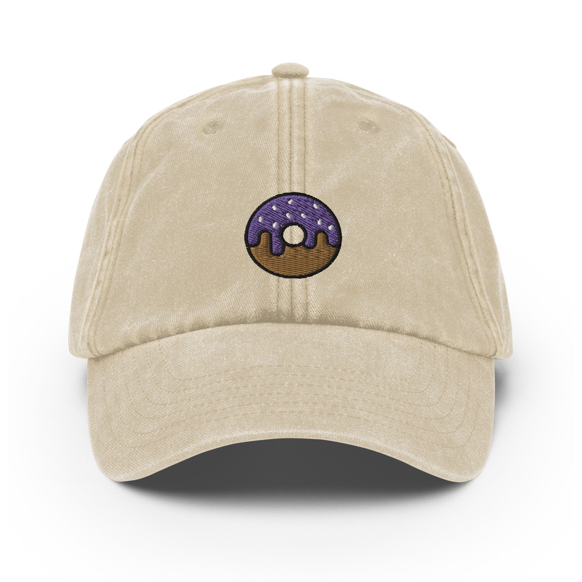 Donut Vintage Hat, Aged Dad Cap, Faded Baseball Cap Gift - Multiple Colors