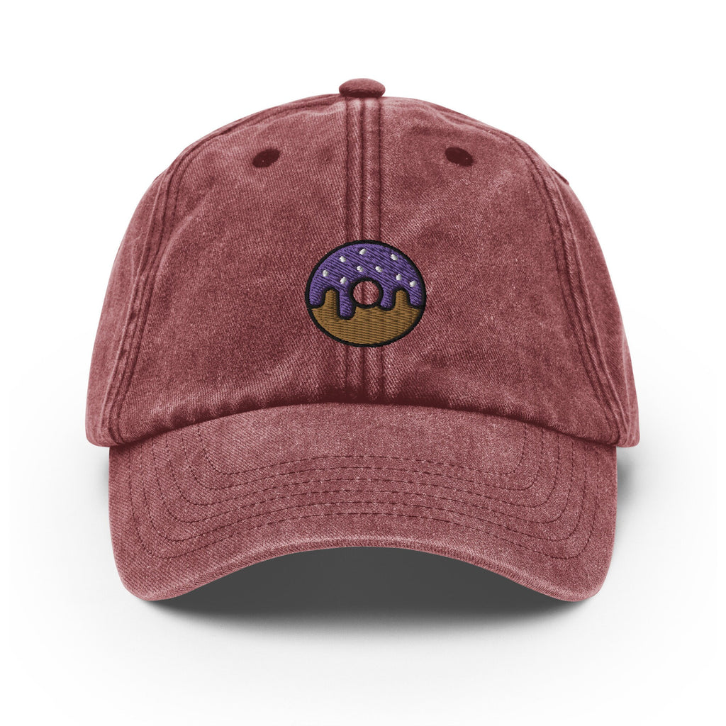 Donut Vintage Hat, Aged Dad Cap, Faded Baseball Cap Gift - Multiple Colors