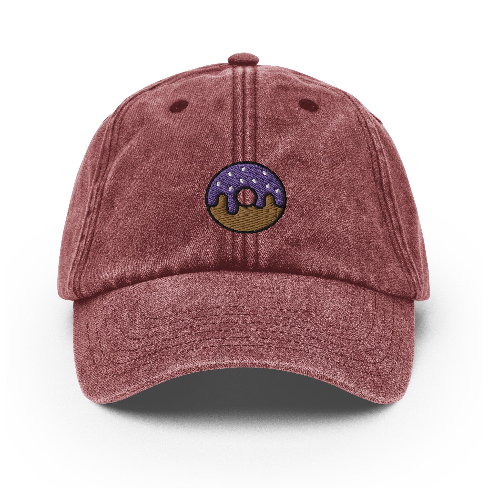 Donut Vintage Hat, Aged Dad Cap, Faded Baseball Cap Gift - Multiple Colors