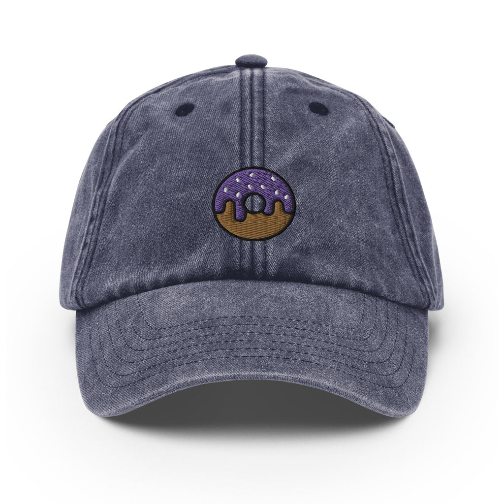 Donut Vintage Hat, Aged Dad Cap, Faded Baseball Cap Gift - Multiple Colors