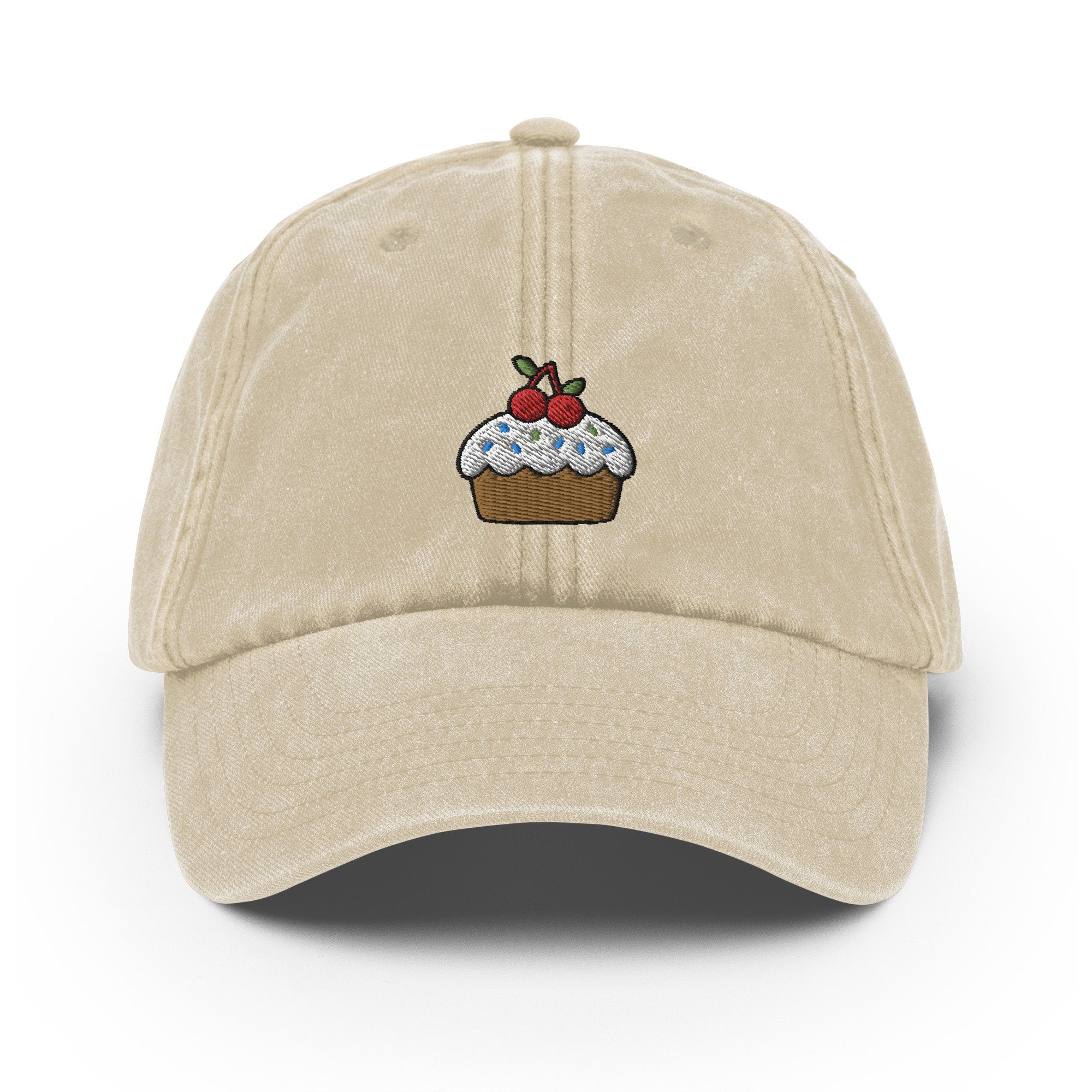 Cupcake Vintage Hat, Aged Dad Cap, Faded Baseball Cap Gift - Multiple Colors