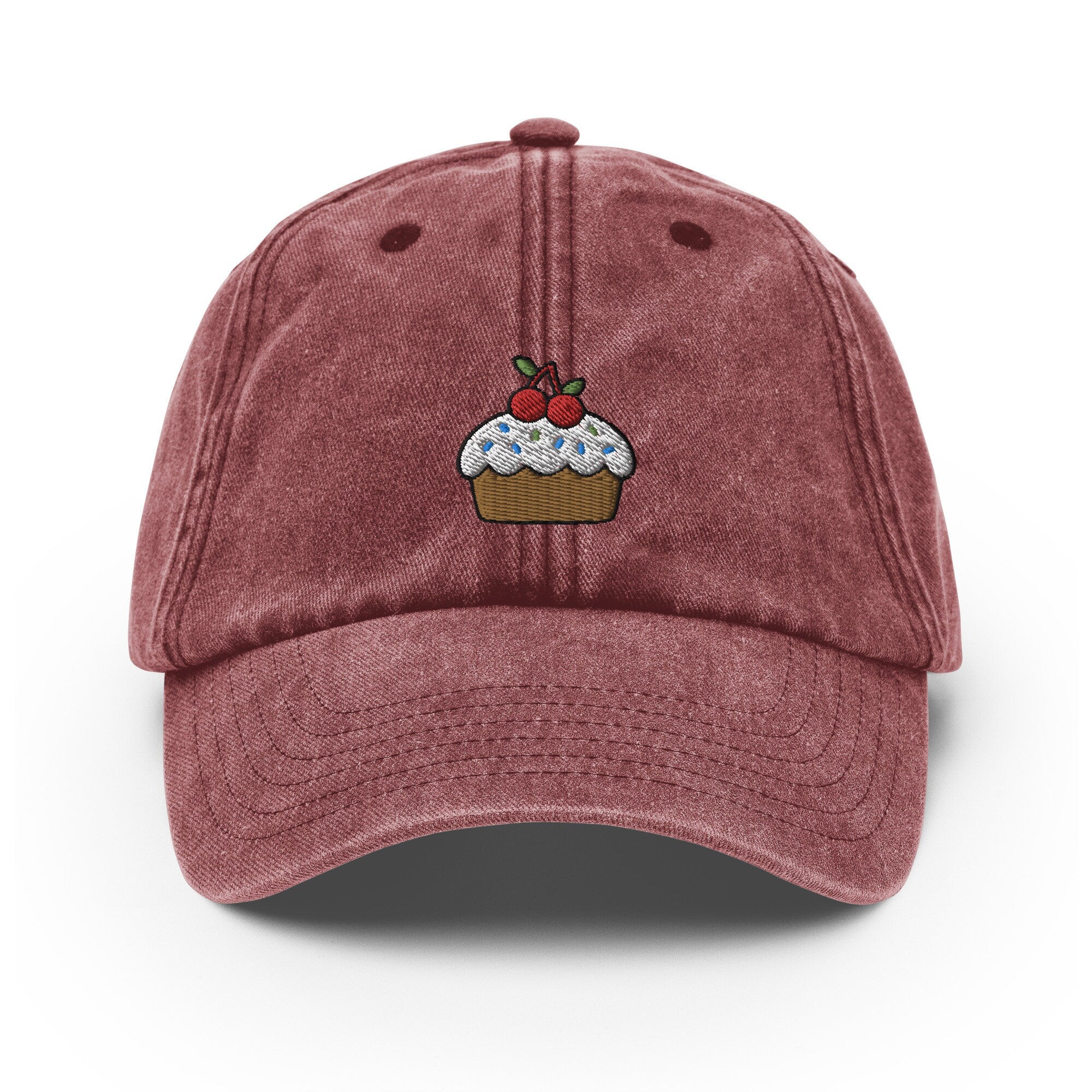 Cupcake Vintage Hat, Aged Dad Cap, Faded Baseball Cap Gift - Multiple Colors