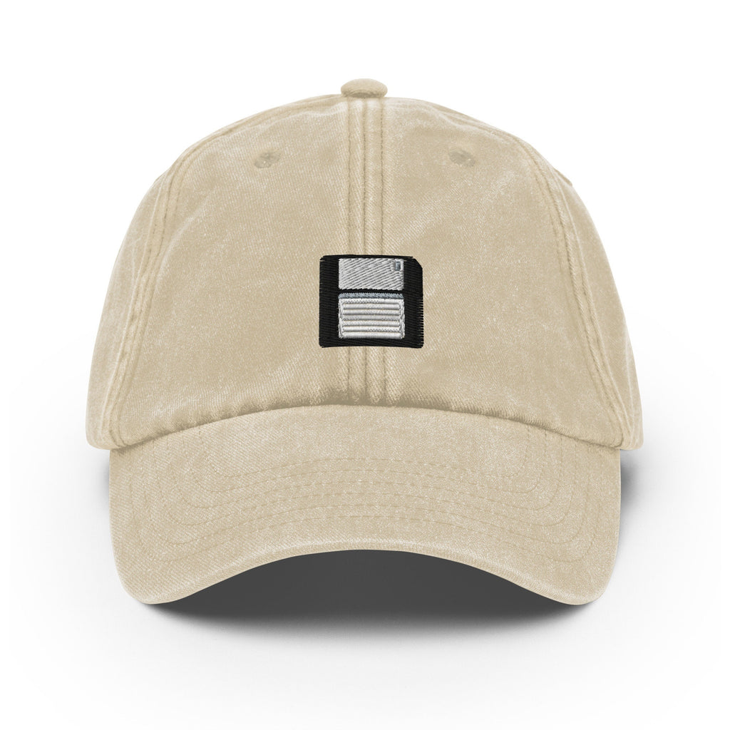 Floppy Disk Vintage Hat, Aged Dad Cap, Faded Baseball Cap Gift - Multiple Colors