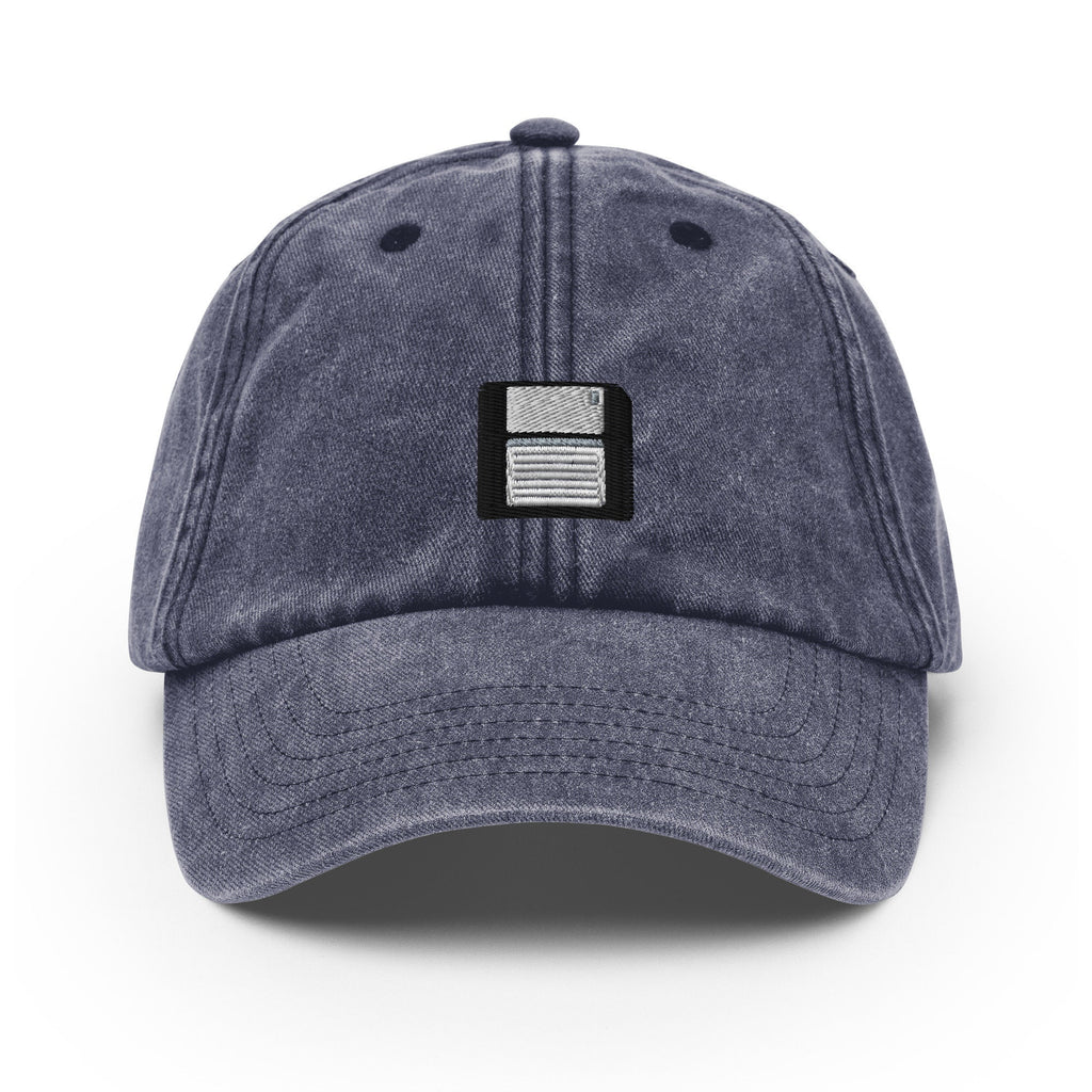 Floppy Disk Vintage Hat, Aged Dad Cap, Faded Baseball Cap Gift - Multiple Colors