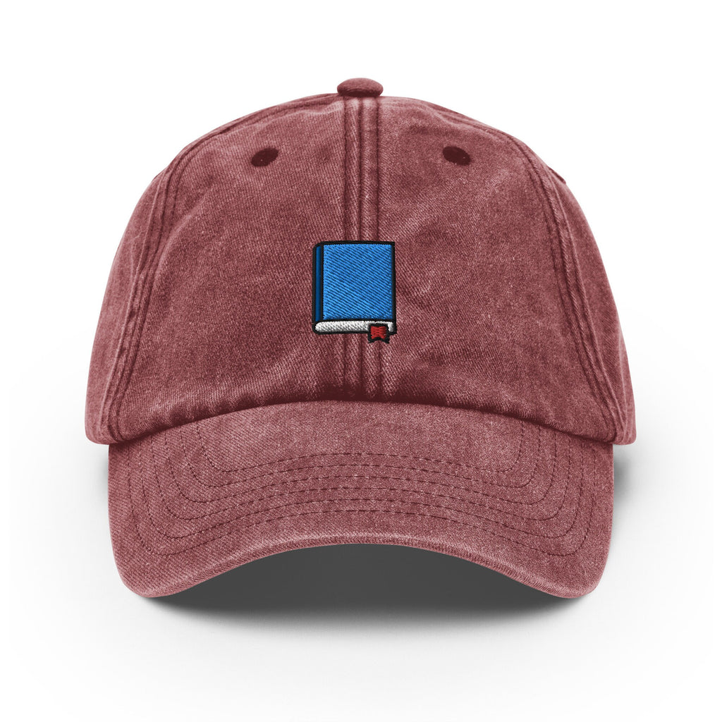 Book Vintage Hat, Aged Dad Cap, Faded Baseball Cap Gift - Multiple Colors