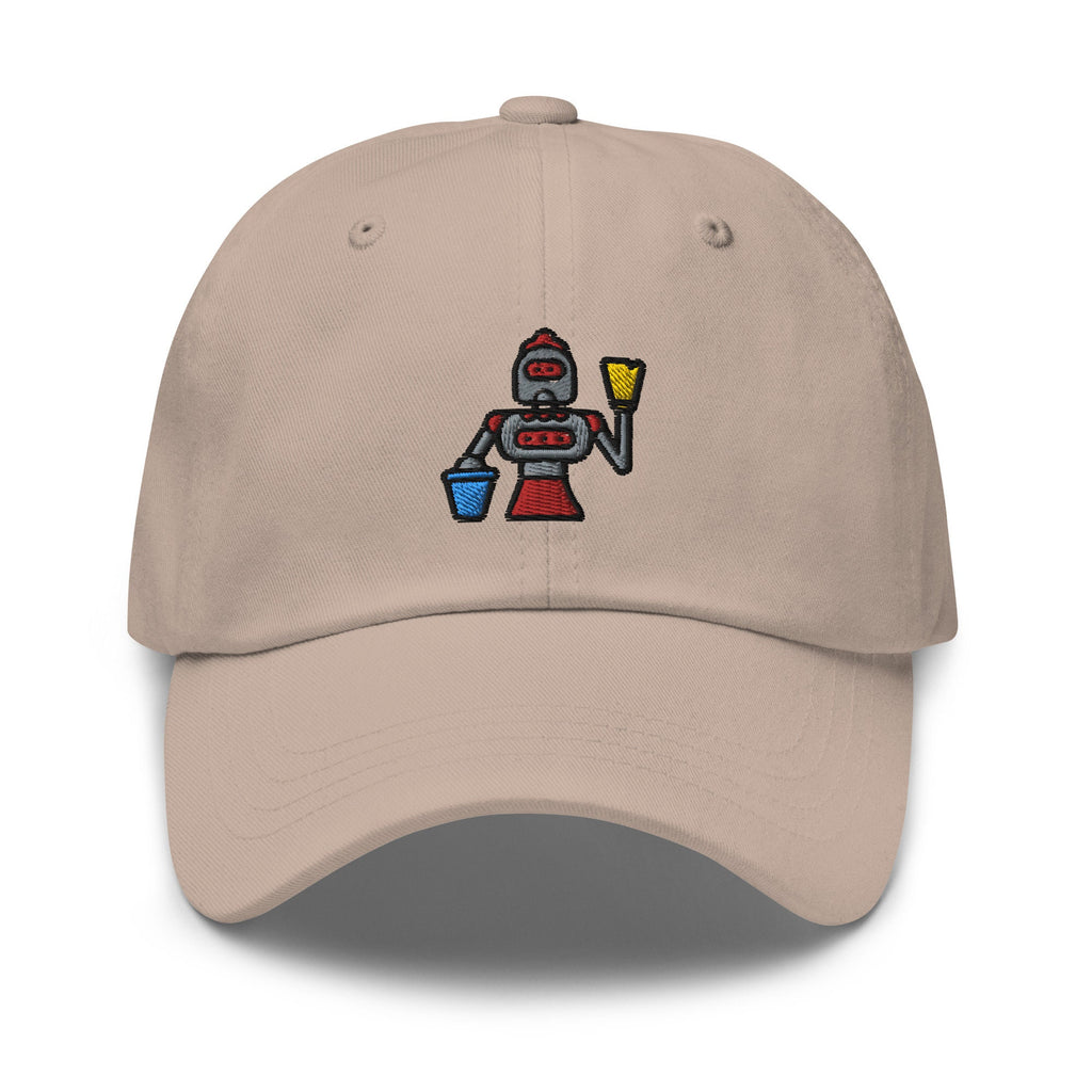 Embroidered Cleaning Robot Dad Hat: Unisex Cotton Twill Baseball Cap