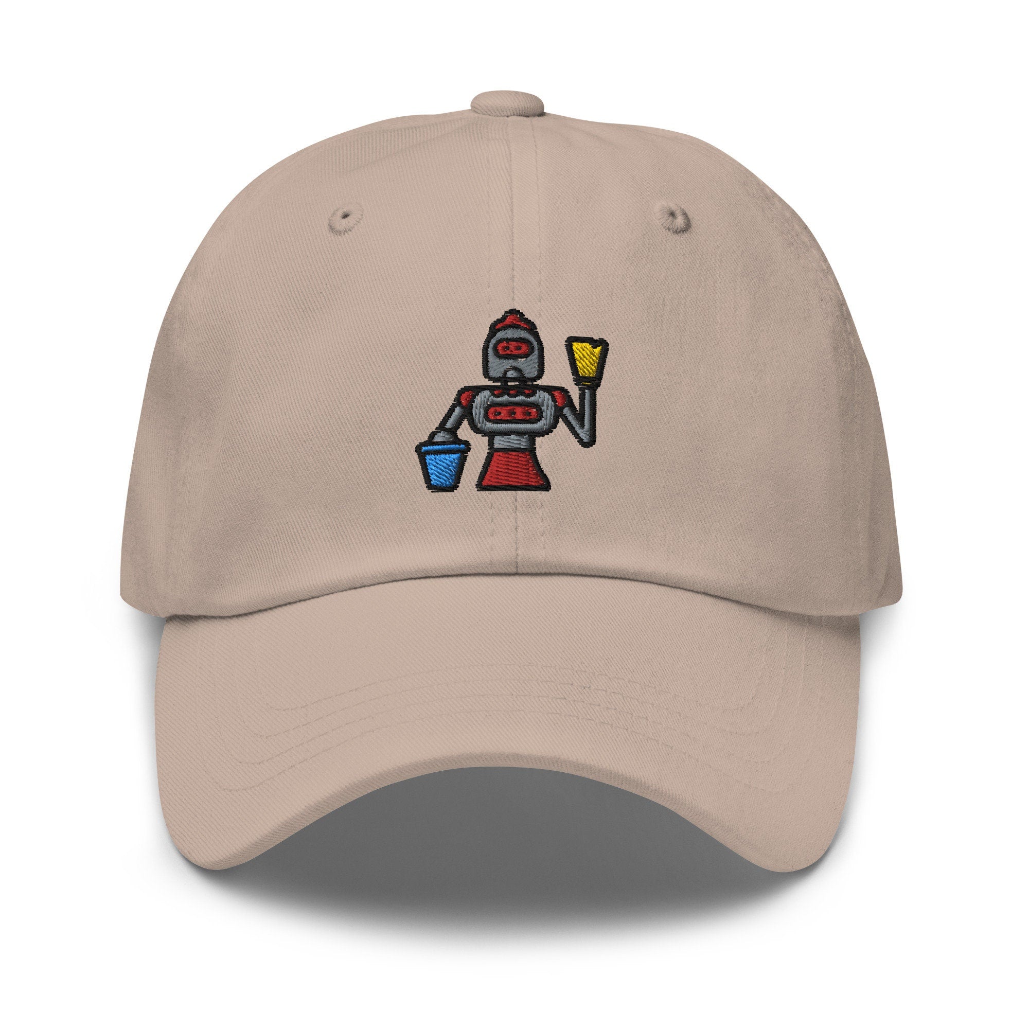 Embroidered Cleaning Robot Dad Hat: Unisex Cotton Twill Baseball Cap