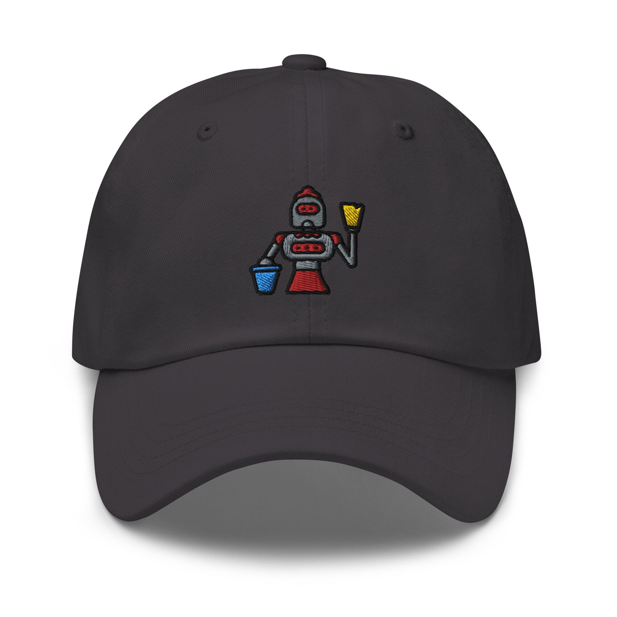 Embroidered Cleaning Robot Dad Hat: Unisex Cotton Twill Baseball Cap