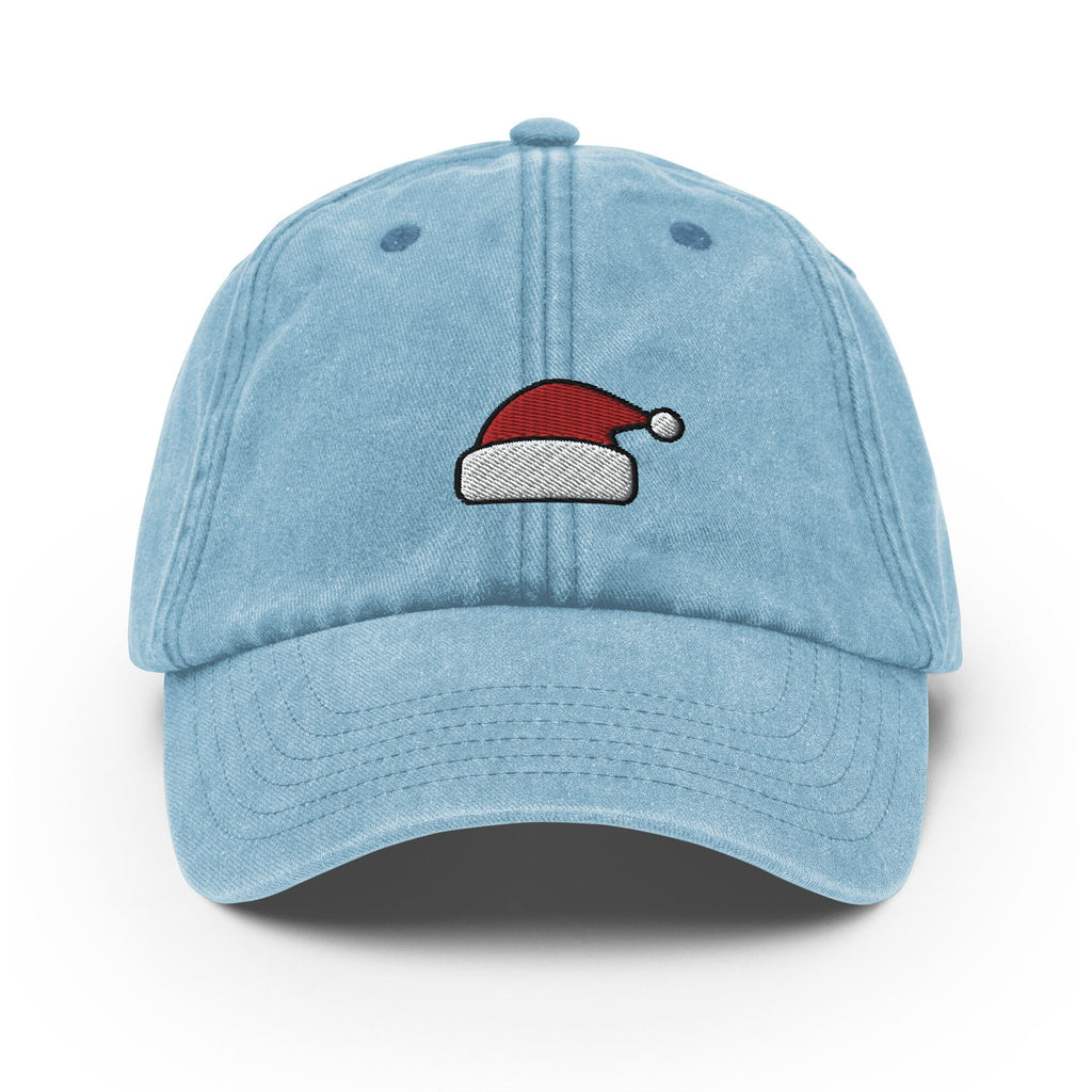 Embroidered Santa Hat Dad Cap: Vintage Faded Baseball Cap