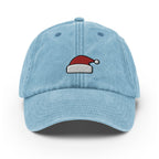 Embroidered Santa Hat Dad Cap: Vintage Faded Baseball Cap