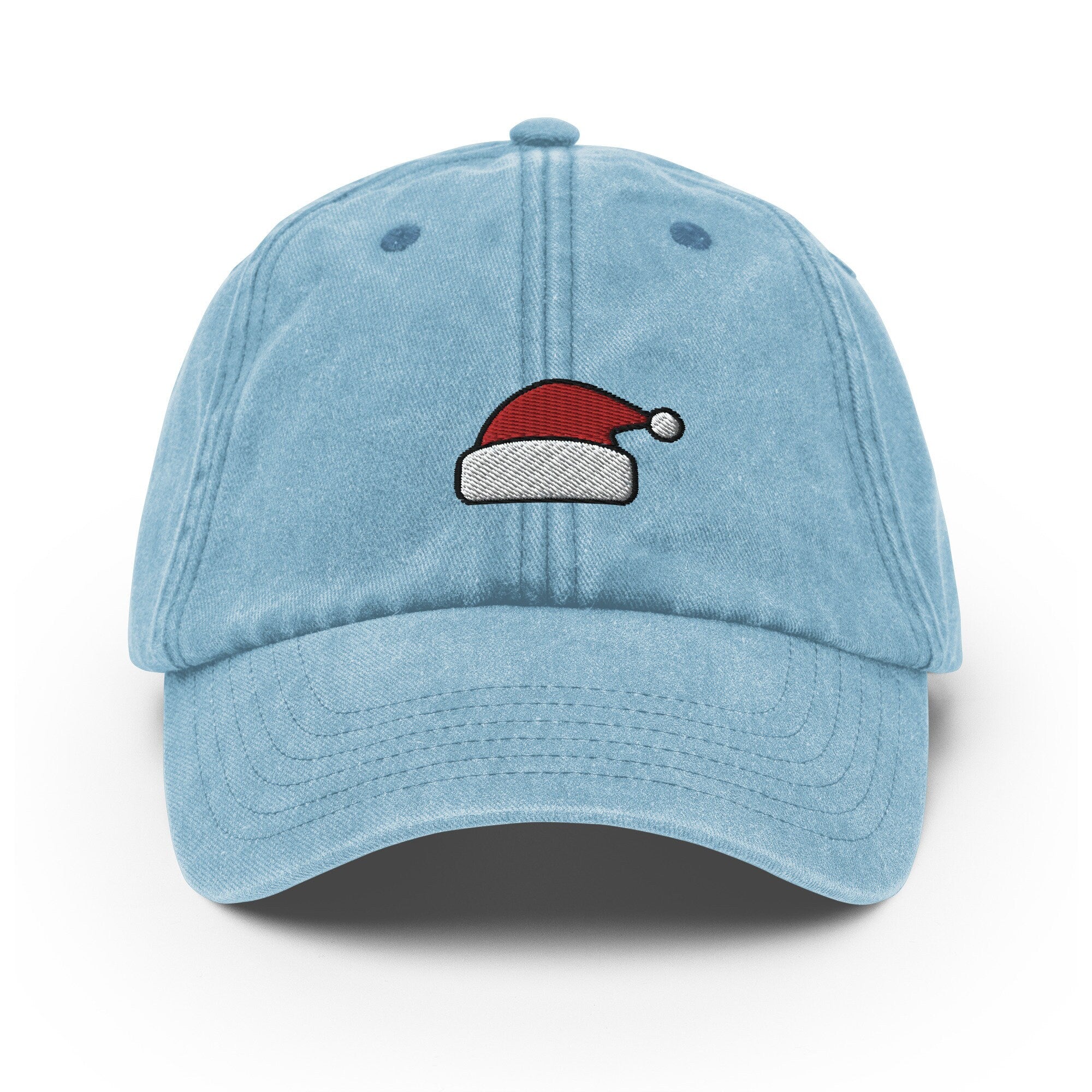 Embroidered Santa Hat Dad Cap: Vintage Faded Baseball Cap