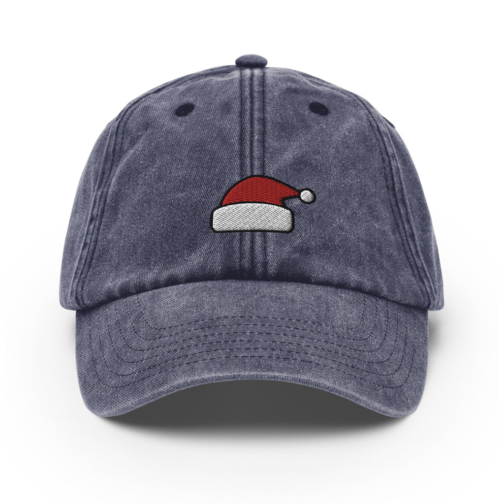 Embroidered Santa Hat Dad Cap: Vintage Faded Baseball Cap