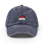 Embroidered Santa Hat Dad Cap: Vintage Faded Baseball Cap