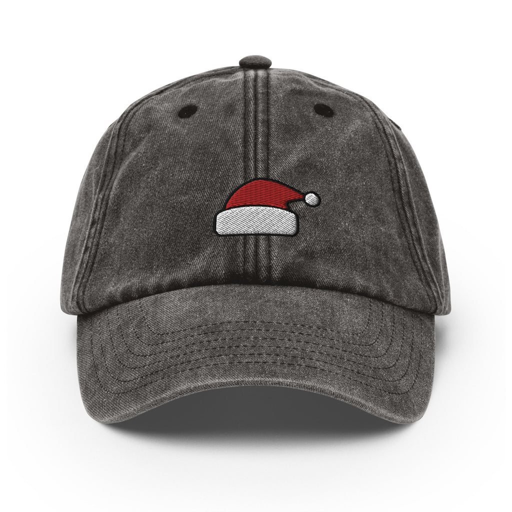 Embroidered Santa Hat Dad Cap: Vintage Faded Baseball Cap