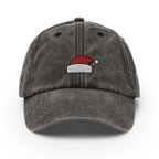 Embroidered Santa Hat Dad Cap: Vintage Faded Baseball Cap
