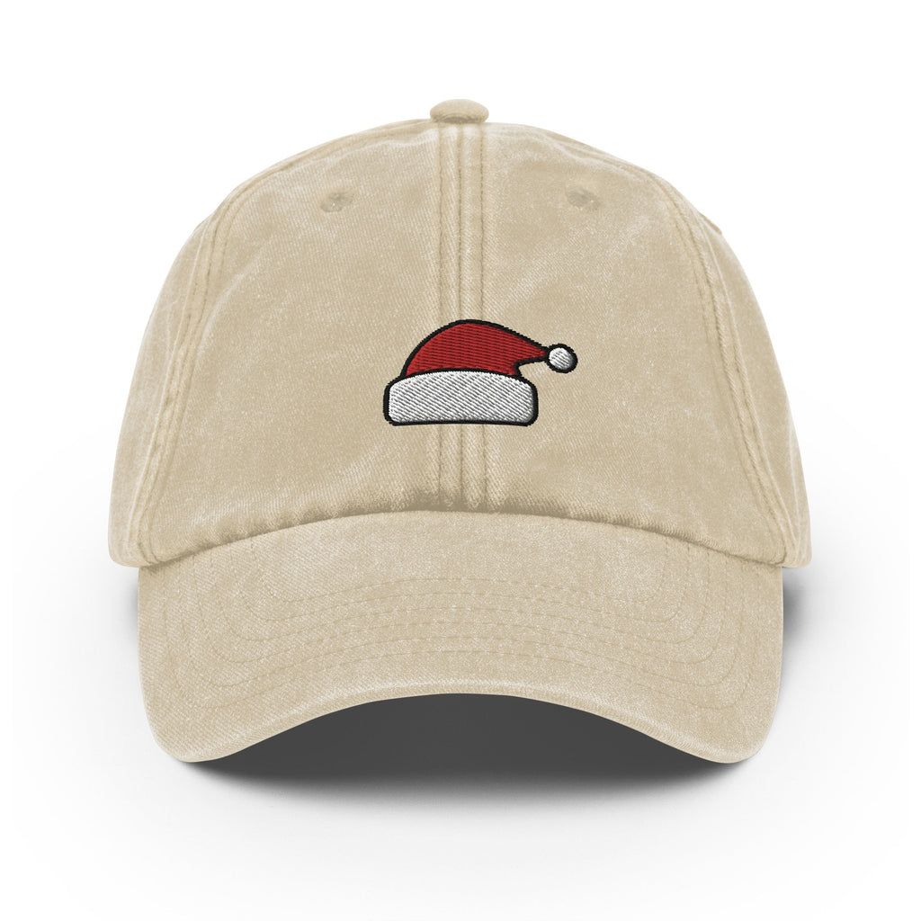 Embroidered Santa Hat Dad Cap: Vintage Faded Baseball Cap