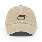 Embroidered Santa Hat Dad Cap: Vintage Faded Baseball Cap