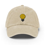 Light Bulb Vintage Hat, Aged Dad Cap, Faded Baseball Cap Gift - Multiple Colors