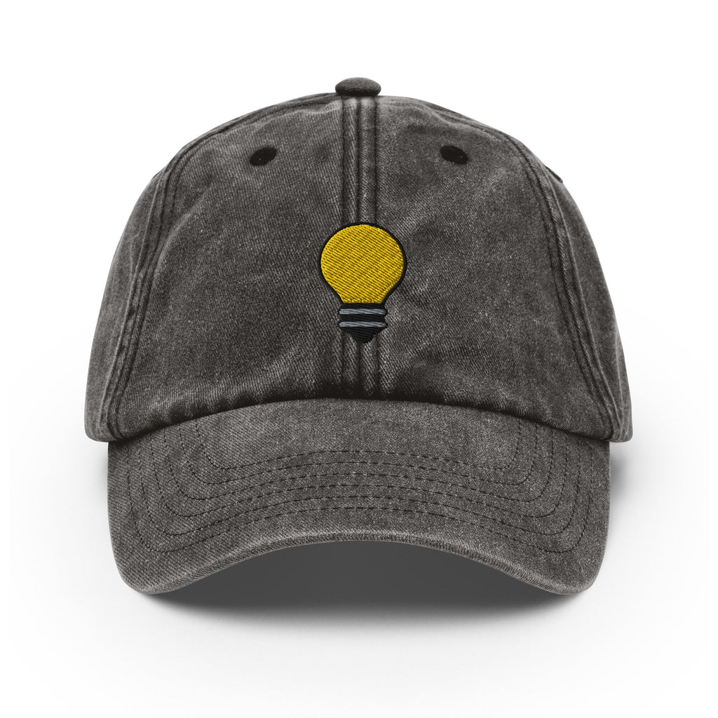 Light Bulb Vintage Hat, Aged Dad Cap, Faded Baseball Cap Gift - Multiple Colors