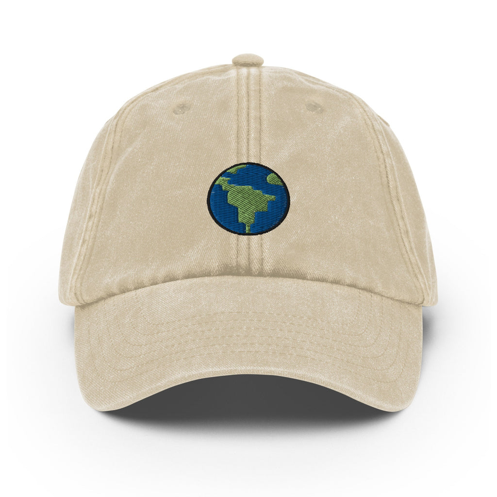Earth Vintage Hat, Aged Dad Cap, Faded Baseball Cap Gift - Multiple Colors