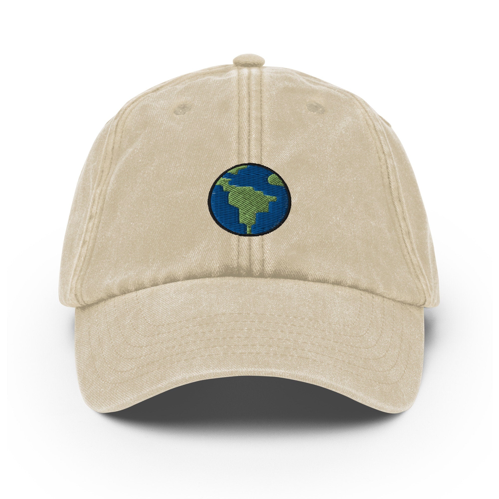 Earth Vintage Hat, Aged Dad Cap, Faded Baseball Cap Gift - Multiple Colors