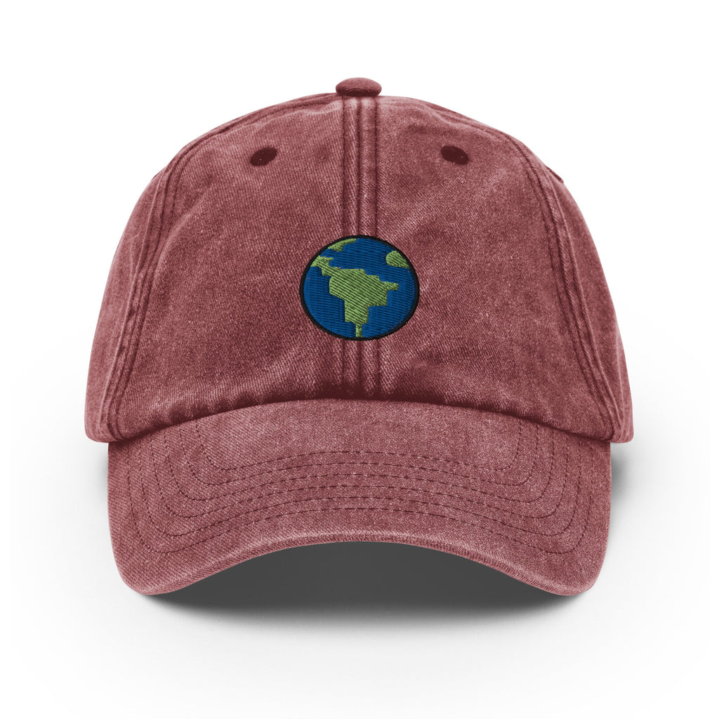 Earth Vintage Hat, Aged Dad Cap, Faded Baseball Cap Gift - Multiple Colors