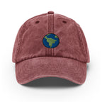 Earth Vintage Hat, Aged Dad Cap, Faded Baseball Cap Gift - Multiple Colors